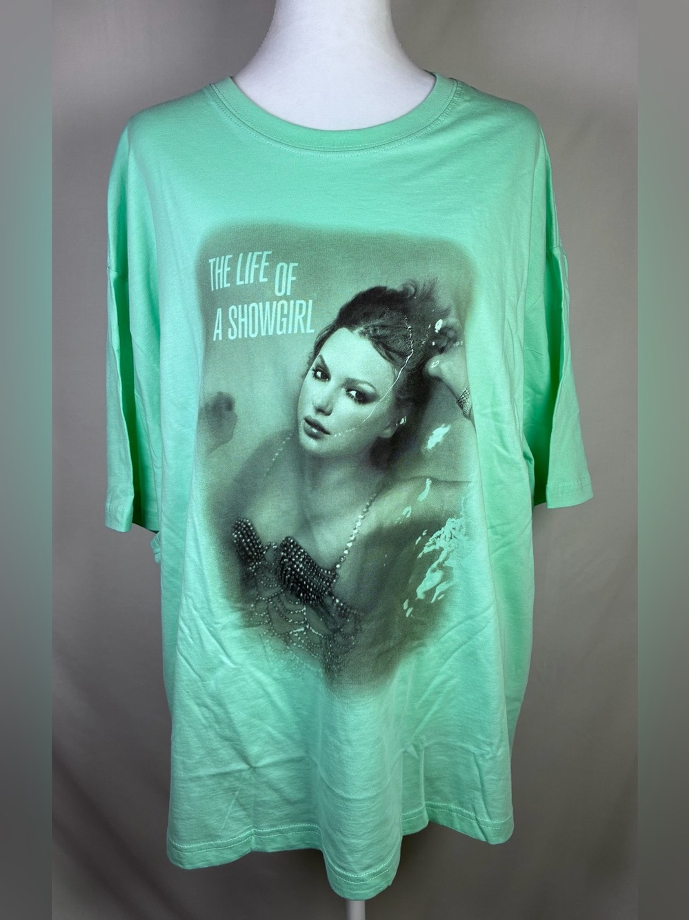 Taylor Swift The Life of a Showgirl Mint Semi-Cropped Tee Shirt XL